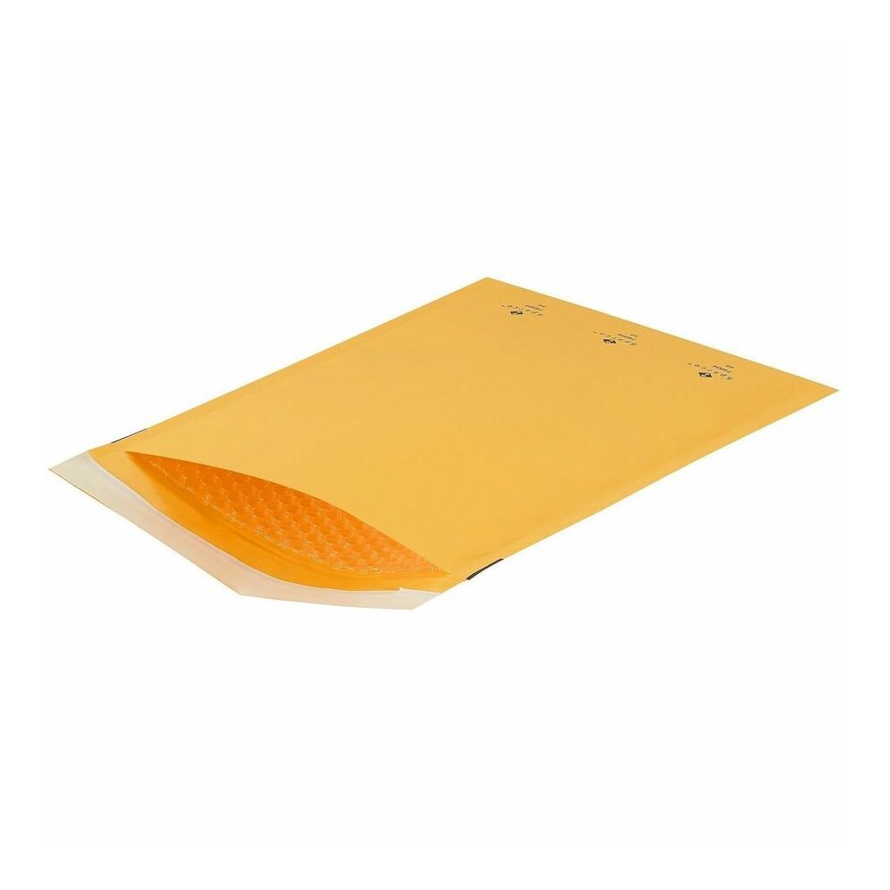 Sparco Size 4 Bubble Cushioned Mailers - Bubble - #4 - 9 1/2" Width x 14 1/5" Length - Self-sealing - Kraft - Kraft - 100 / Carton. Picture 3