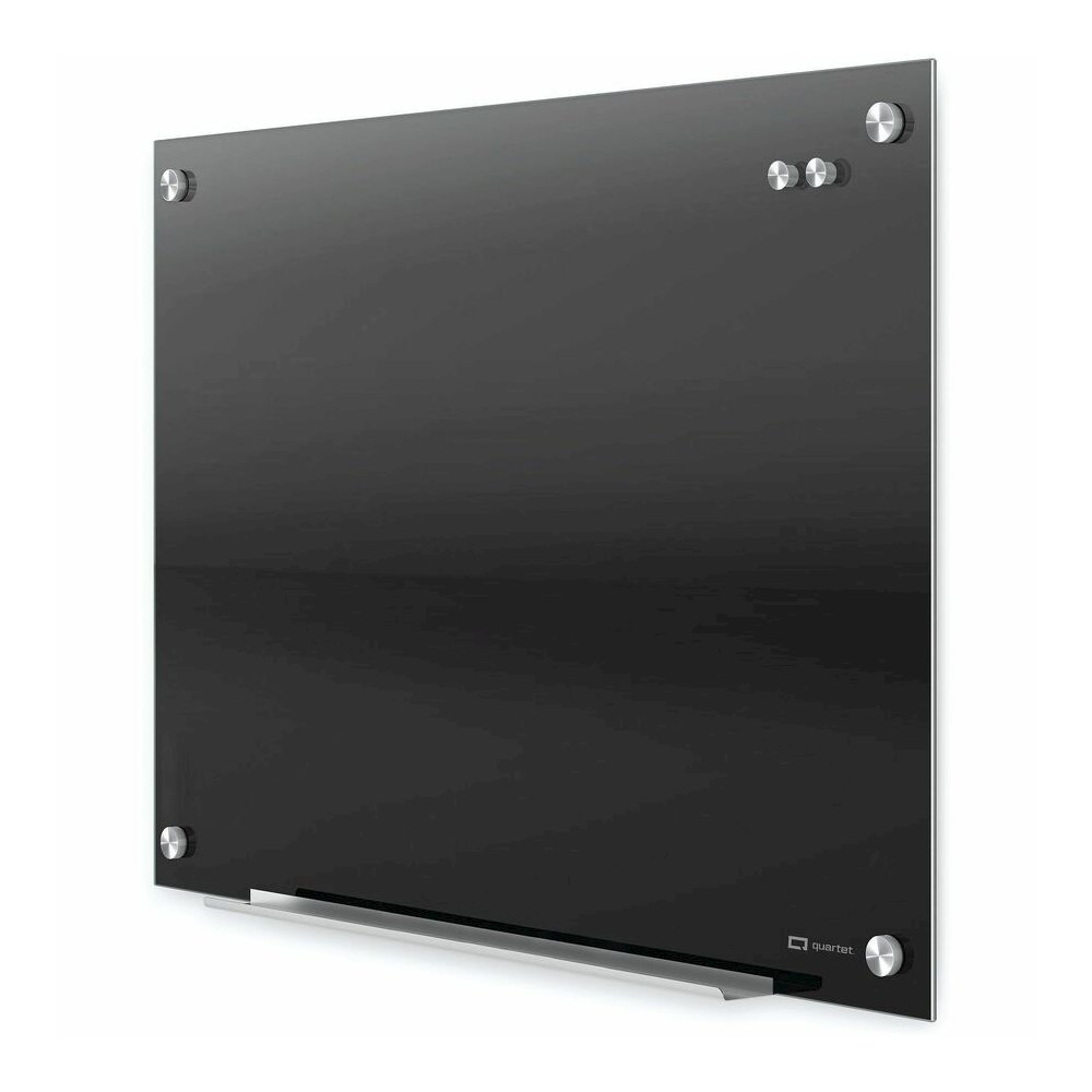 Quartet Infinity&trade; Glass Magnetic Dry-Erase Board - 96" (8 ft) Width x 48" (4 ft) Height - Black Tempered Glass Surface - Black Frame - Horizontal/Vertical - Magnetic - 1 / Each. Picture 6