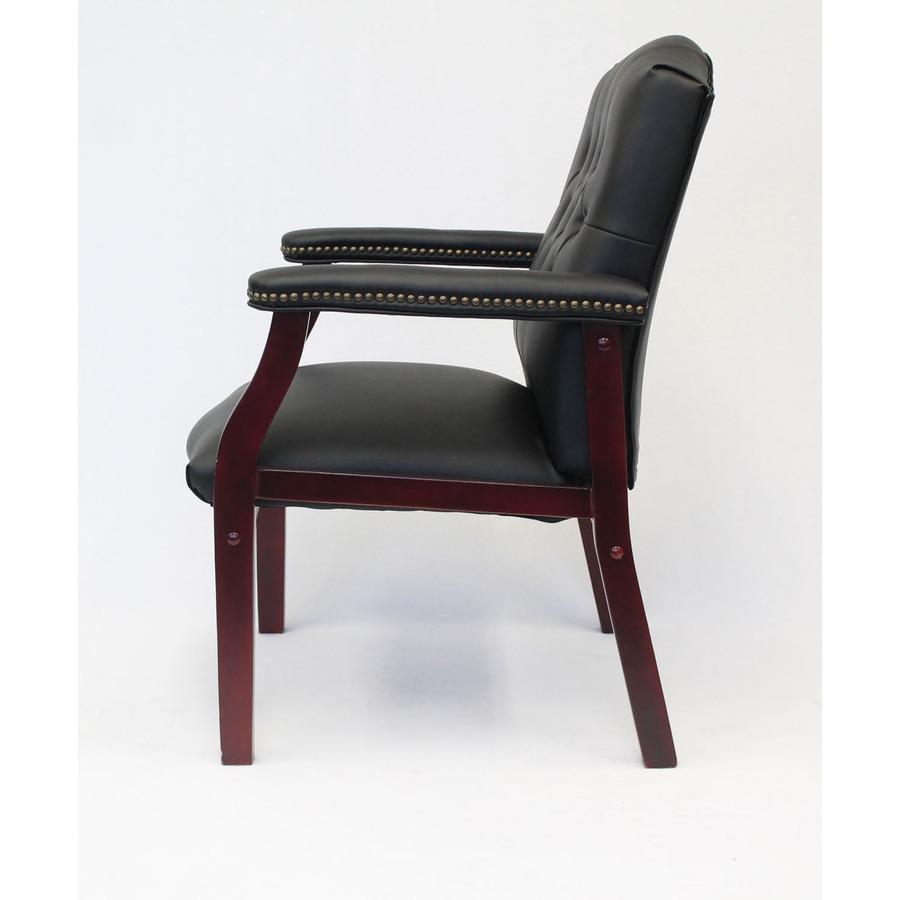 Boss Traditional Guest Chair - Black Seat Color - Vinyl Seat Material - Black Back Color - Vinyl Back Material - 1 Each. Picture 6