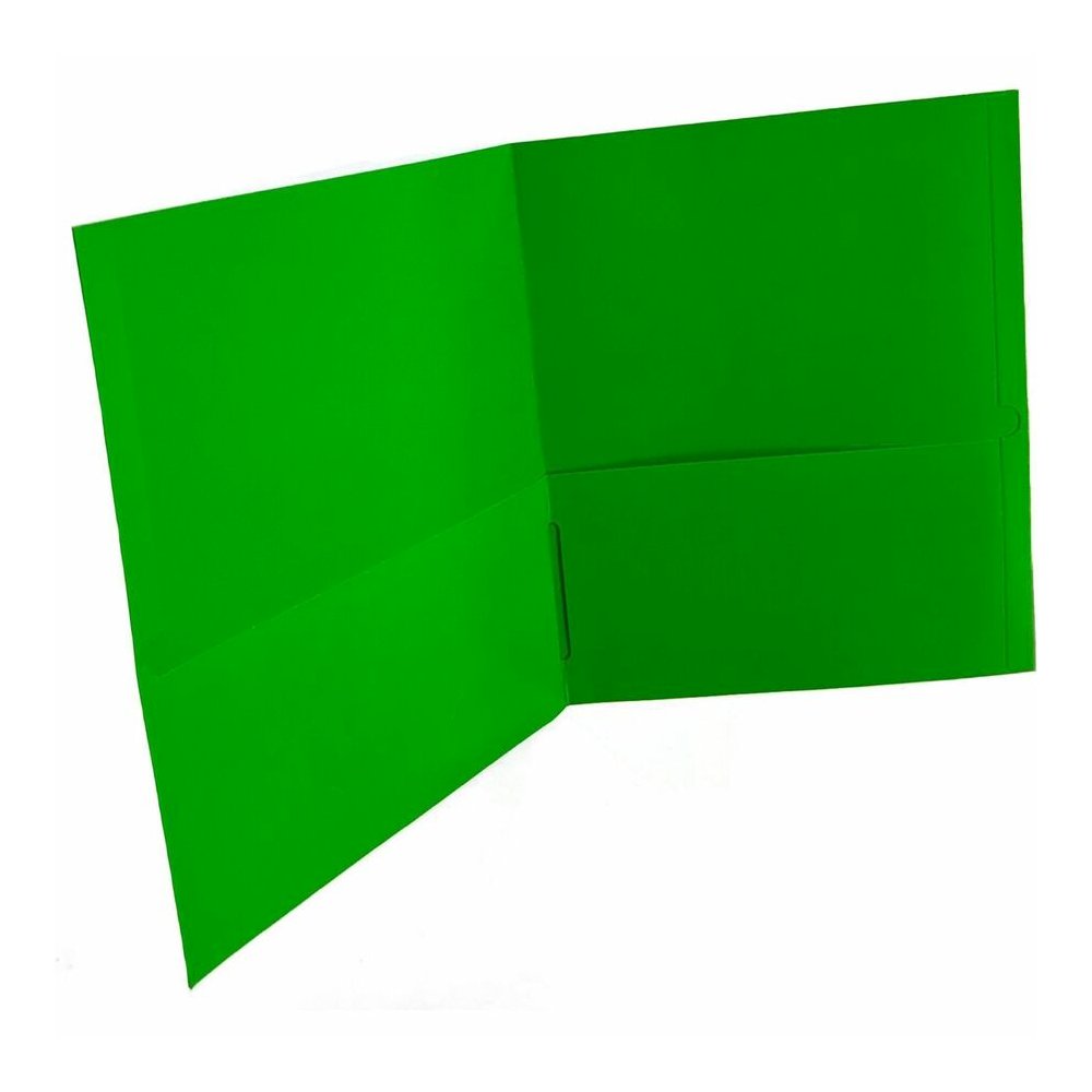 Sparco Letter Pocket Folder - 8 1/2" x 11" - 2 Internal Pocket - Apple Green - 1 Box. Picture 4