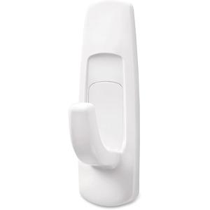 Command Medium Utility Hooks with Adhesive Strips - 3 lb (1.36 kg) Capacity - for Paint, Wood, Tile - White - 6 / Pack. Picture 5