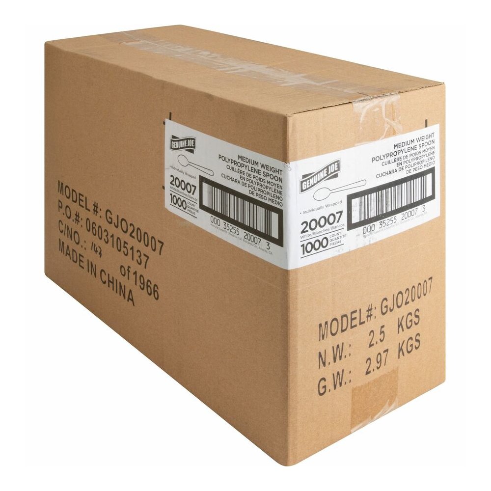 Genuine Joe Individually Wrapped Spoon - 1 Piece(s) - Spoon - 1 x Spoon - Disposable - White - 1 Carton. Picture 6