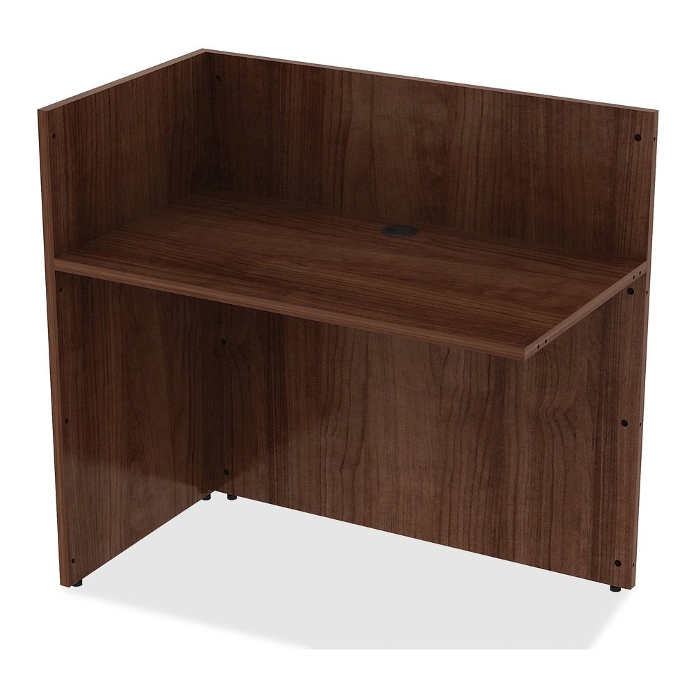 Lorell Essentials Series Reception Return - 41.5" Height x 42" Width x 24" Depth - Finish: Walnut Laminate - 1 Each. Picture 4