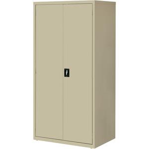 Lorell Fortress Series Storage Cabinet - 36" Width x 24" Depth x 72" Height - 5 x Shelf(ves) - Hinged Door(s) - Sturdy, Recessed Locking Handle, Removable Lock, Durable, Storage Space - Putty - Powder. Picture 6