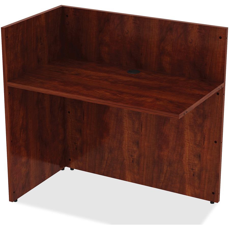 Lorell Essentials Series Reception Return - 41.5" Height x 42" Width x 24" Depth - Finish: Cherry Laminate - 1 Each. Picture 5