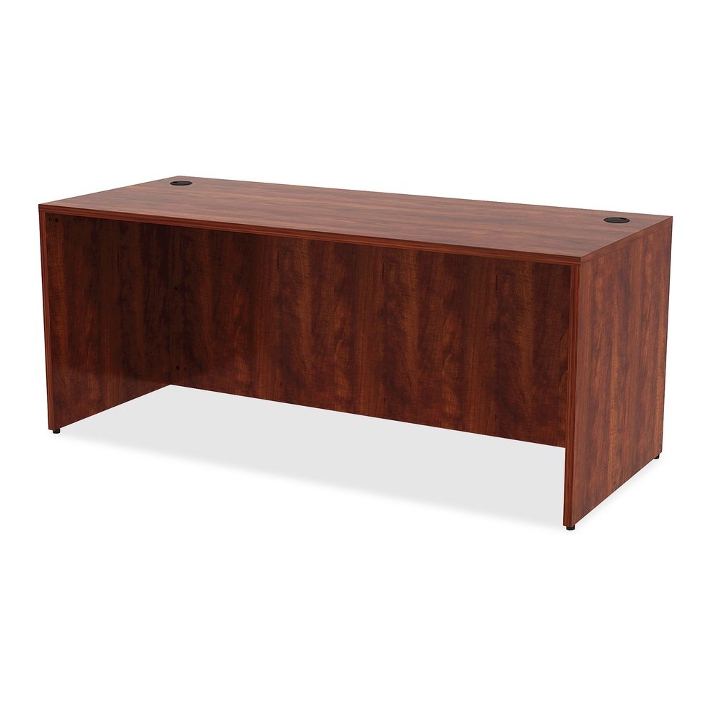Lorell Essentials Series Rectangular Desk Shell - 29.5" Height x 70.9" Width x 29.5" Depth Desk - Material: Metal - Finish: Cherry Laminate - 1 Each. Picture 5