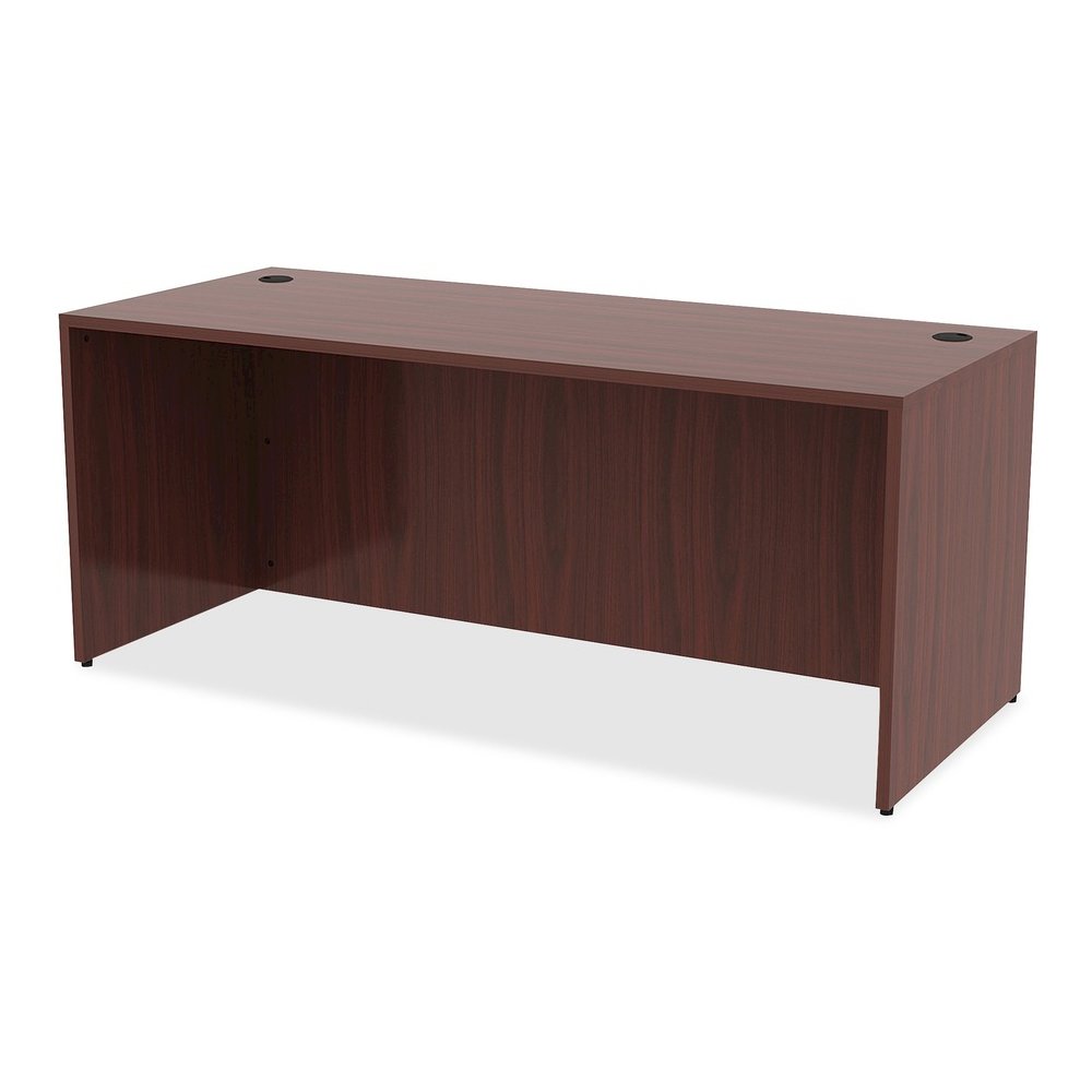 Lorell Essentials Series Rectangular Desk Shell - 29.5" Height x 70.9" Width x 29.5" Depth Desk - Material: Laminate - Finish: Mahogany - Floor Glide, Adjustable Glide, Lockable - For Office - 1 Each. Picture 5