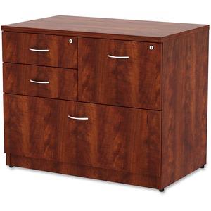 Lorell Essentials Series Box/Box/File Lateral File - 1" Thickness Side Panel, 29.5" Height x 35.5" Width x 22" Depth Lateral File - Total Drawer(s): 4 - Cherry Laminate Table Top - Versatile, Ball Bea. Picture 2