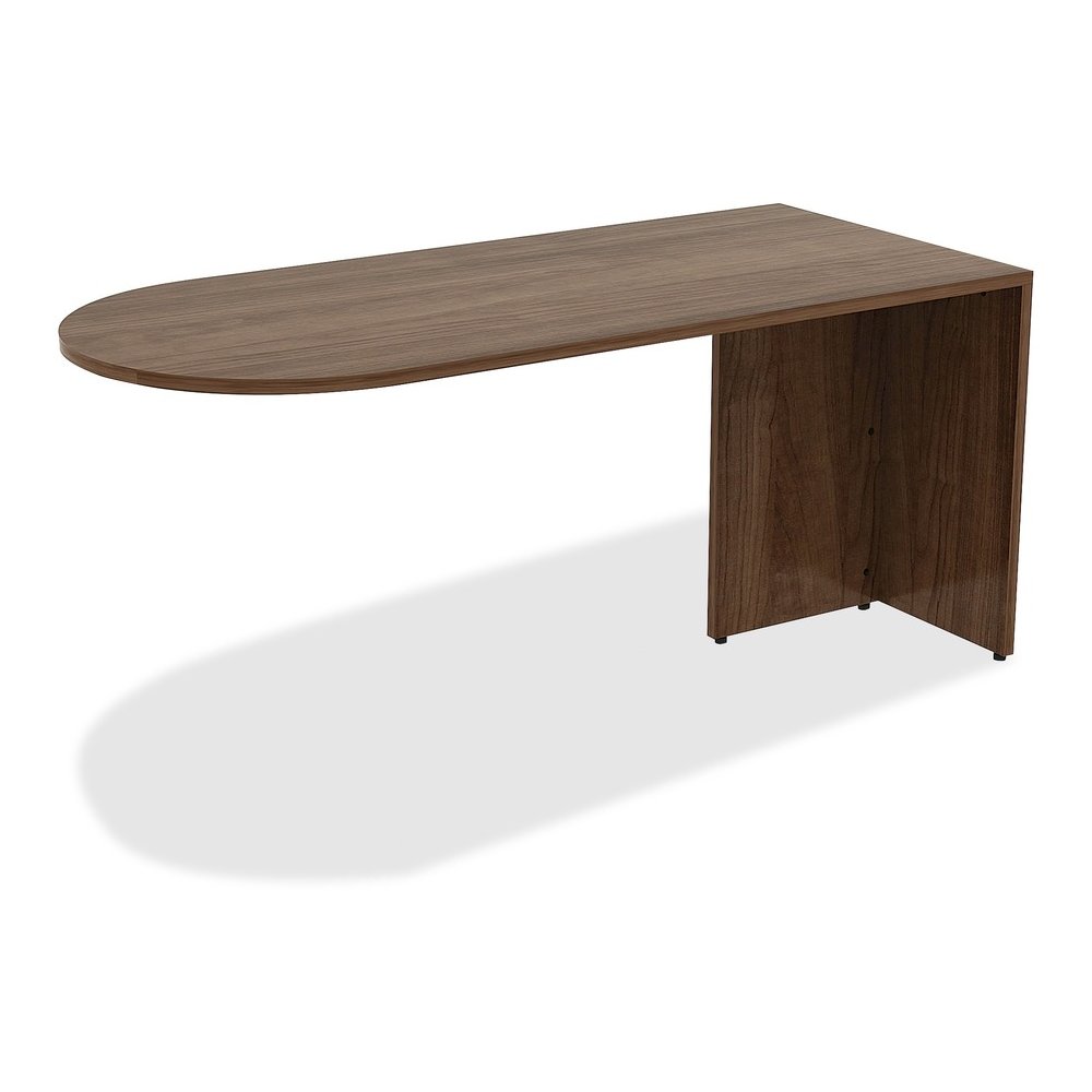 Lorell Essentials Series Peninsula Desk Box 1 of 2 - 29.5" Height x 30" Width x 66" Depth - Reeded Edge - Material: Metal - Finish: Walnut, Laminate - Durable, Heavy Duty, Ball-bearing Suspension - Fo. Picture 6