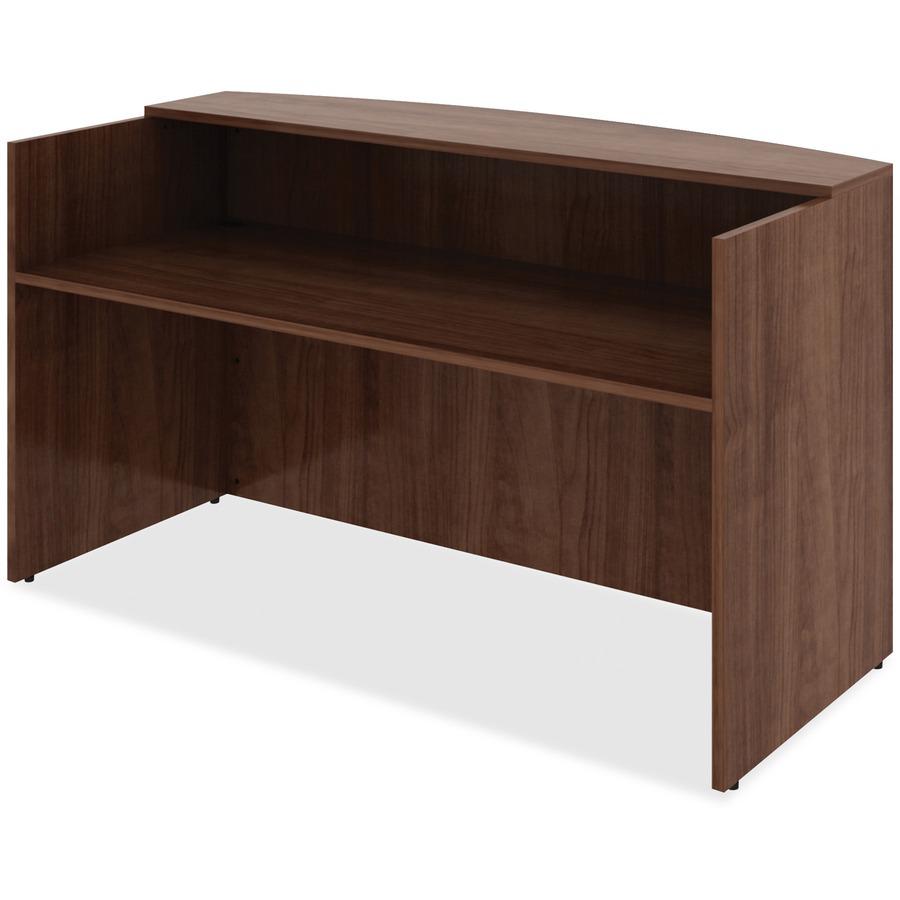 Lorell Essentials Series Front Reception Desk - 42.5" Height x 72" Width x 36" Depth - Material: Metal - Finish: Walnut, Laminate - 1 Each. Picture 3