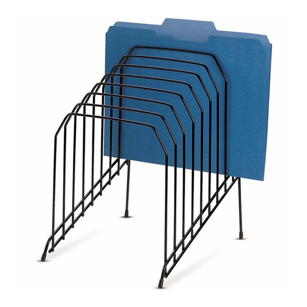 Lorell Wire File Sorter/Holder - 8 Divider(s) - Desktop - Rubber Feet - Powder Coated - Black - Wire - 1 Each. Picture 3