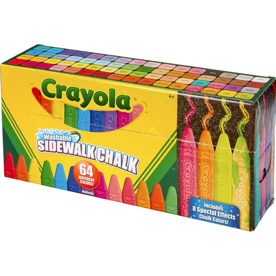 Crayola Washable Sidewalk Chalk - Unleash your colorful creativity outdoors! 64 unique, washable colors. Anti-roll stick design.. Picture 10