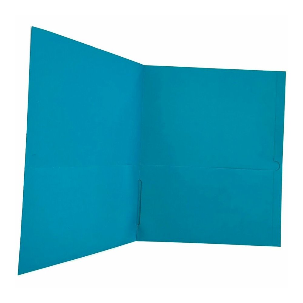 Business Source Letter Portfolio - 8 1/2" x 11" - 125 Sheets Capacity - 2 Inside Front & Back Pocket - Teal - 25 / Box. Picture 4
