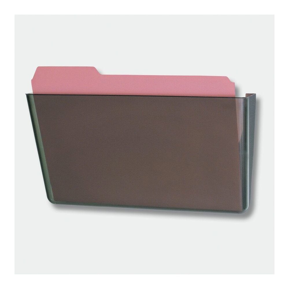 Officemate Mountable Wall File - 7" Height x 13" Width x 4.12" Depth - Smoke - Plastic - 4 / Carton. Picture 6