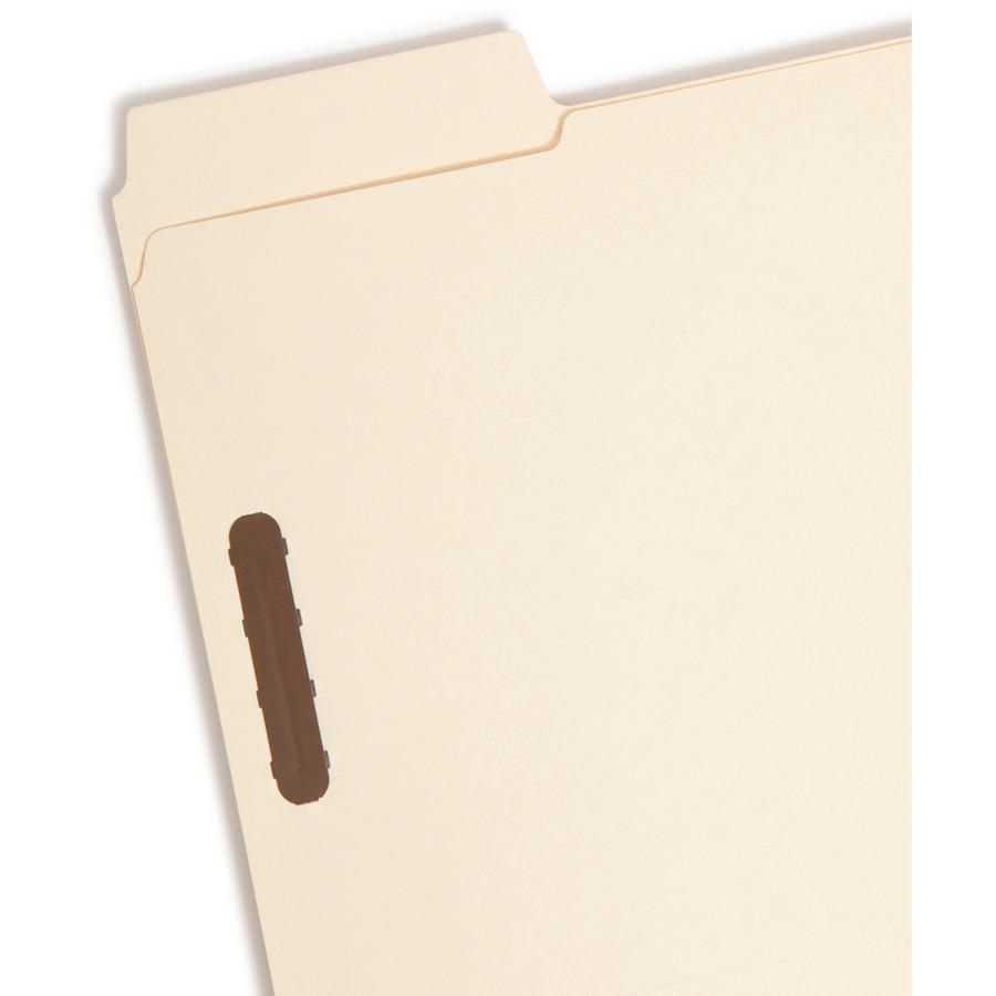 Smead SuperTab 1/3 Tab Cut Letter Recycled Fastener Folder - 8 1/2" x 11" - 2 x Prong K Style Fastener(s) - 2" Fastener Capacity - Top Tab Location - Assorted Position Tab Position - Manila - 10% Recy. Picture 6