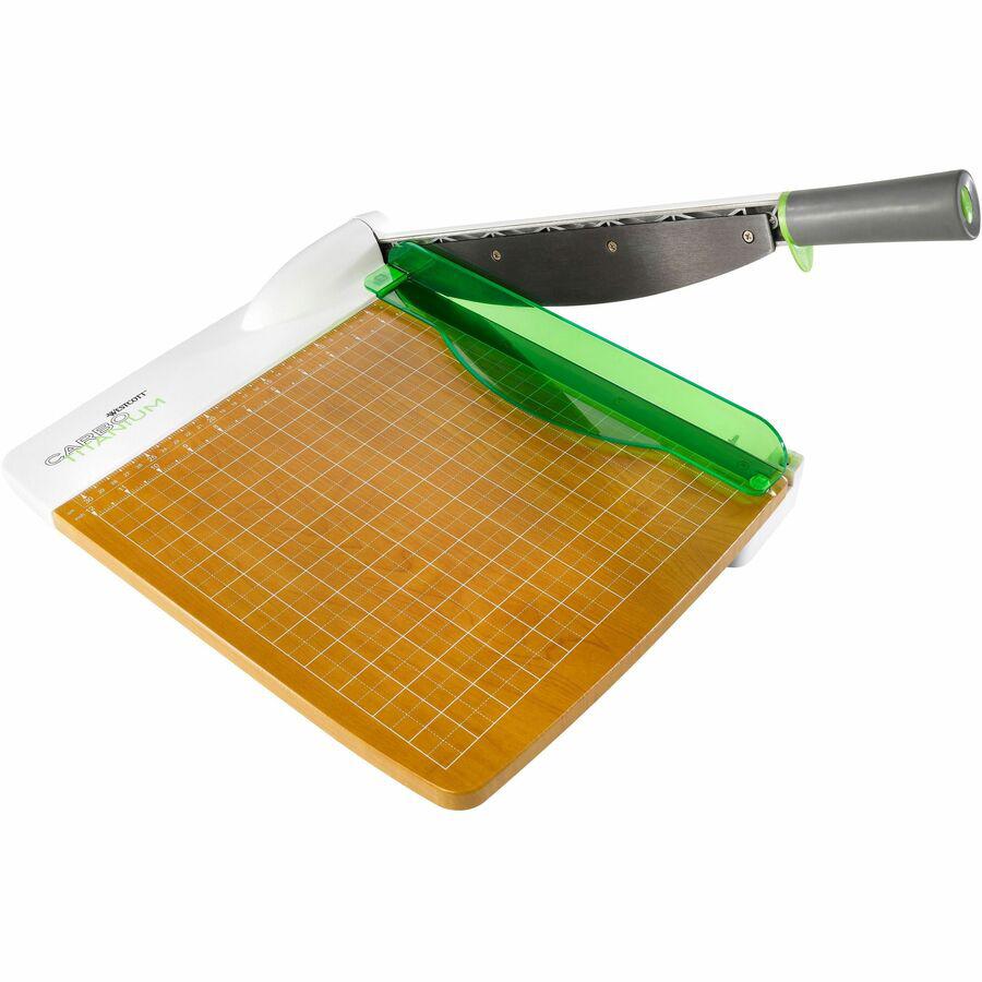 Westcott 12" CarboTitanium Bonded Guillotine Trimmer - 30 Sheet Cutting Capacity - CarboTitanium Blade - 12" Cutting Length - 5.1" Height x 16" Width x 23" Length - Heavy Duty, Ergonomic Handle, Comfo. Picture 4