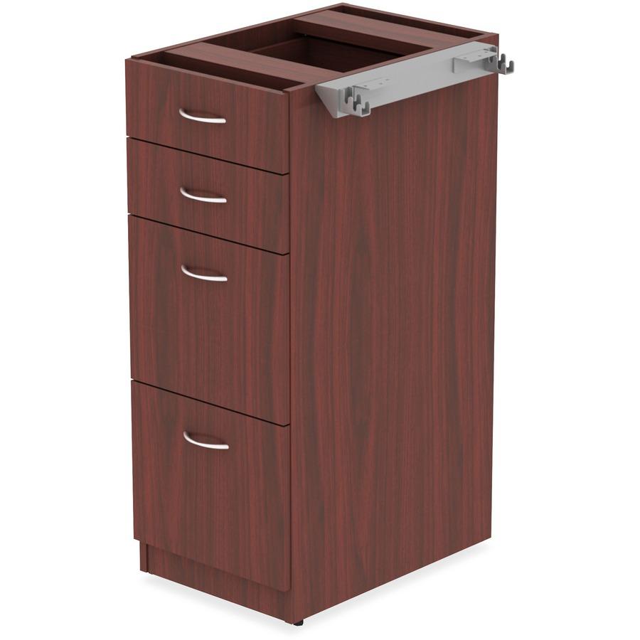 Lorell Relevance Series 4-Drawer File Cabinet - 40.4" Height x 15.5" Width x 23.6" Depth - Total Drawer(s): 4 - Finish: Mahogany, Laminate - 1 Each. Picture 5