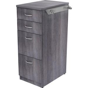 Lorell Relevance Series 4-Drawer File Cabinet - 40.4" Height x 15.5" Width x 23.6" Depth - Total Drawer(s): 4 - Finish: Charcoal, Laminate - Durable, Adjustable Leveler - For Office - 1 Each. Picture 8