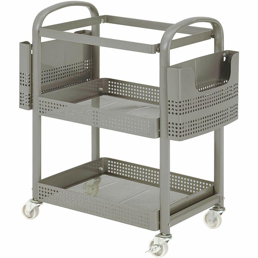 Lorell Mobile File Cart - 12.50" Length x 22.40" Width x 25.25" Height - Metal Frame - Champagne Gold - 1 Each. Picture 8