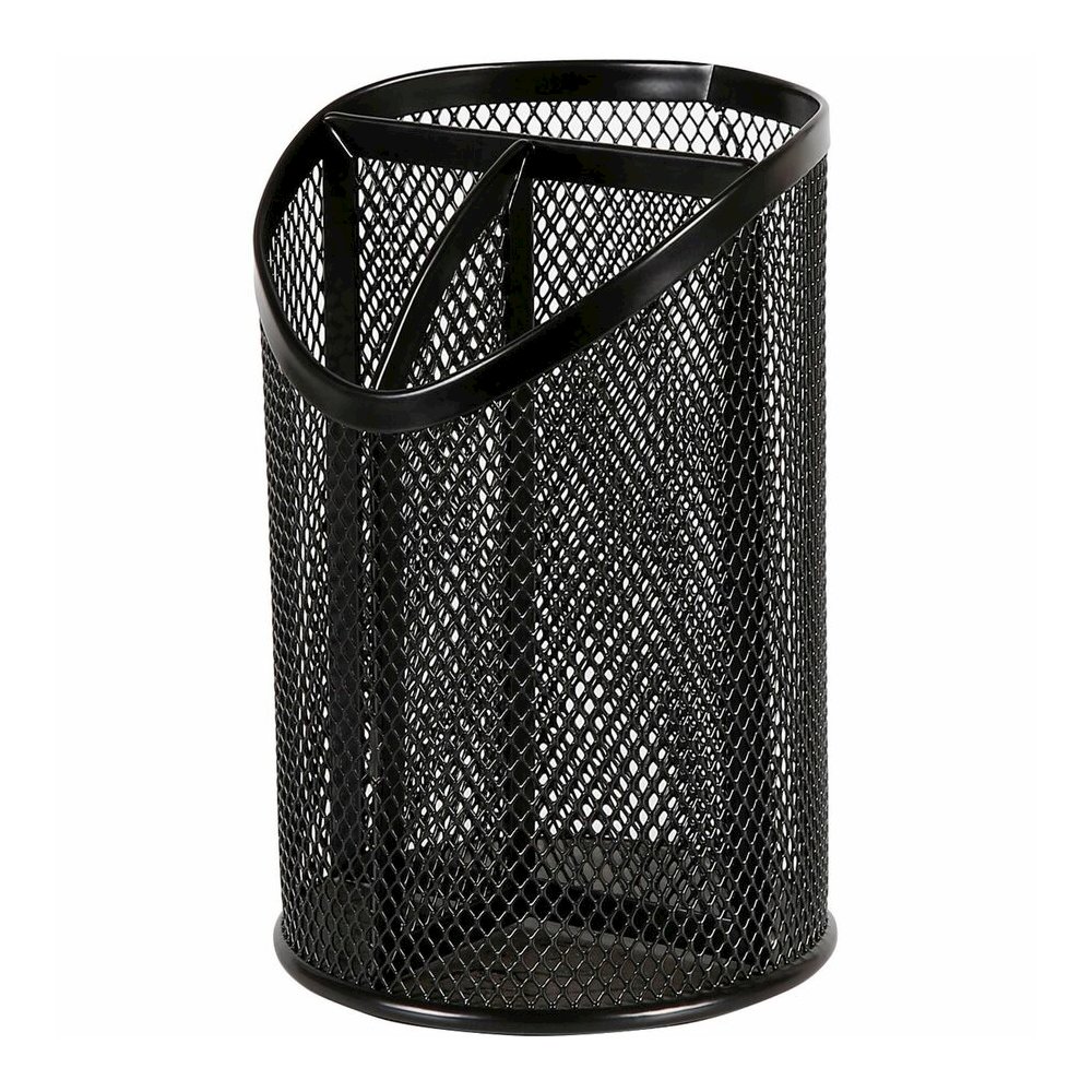Lorell Mesh Desktop Organizer - 6.10" Height x 4.10" Width x 4.10" Length - Desktop - Durable, Snag Proof - Black - Metal - 1 Each. Picture 5