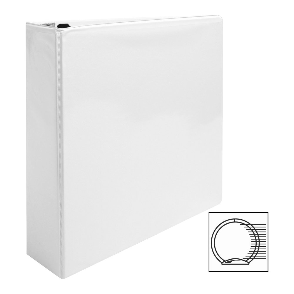 Business Source Round-ring View Binder - 2" Binder Capacity - Letter - 8 1/2" x 11" Sheet Size - 475 Sheet Capacity - Fastener: Round Ring - Pocket: 2, Internal - Polypropylene - White - Wrinkle-free,. Picture 4