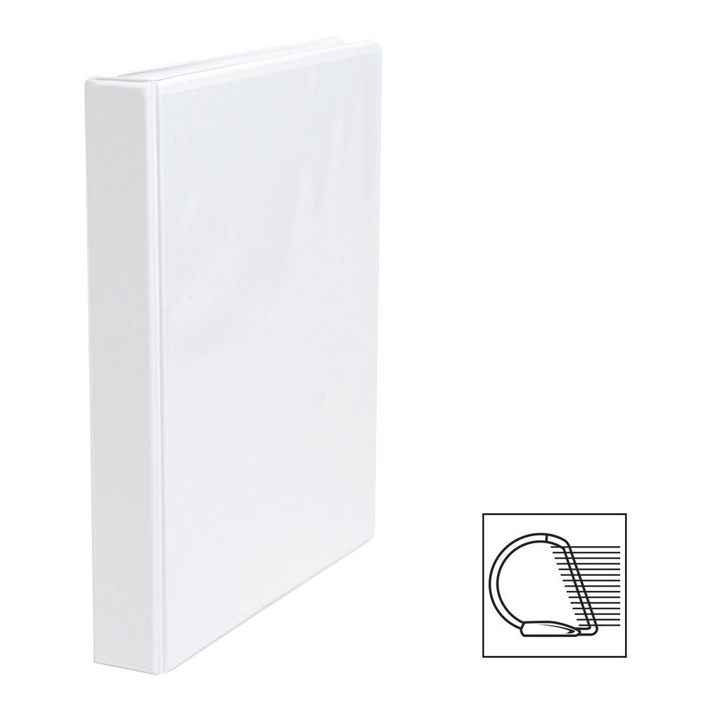 Business Source Basic D-Ring View Binders - 1" Binder Capacity - Letter - 8 1/2" x 11" Sheet Size - 240 Sheet Capacity - 3 Ring - Fastener: Slant D-Ring - Pocket: Internal - Polypropylene - White - St. Picture 4