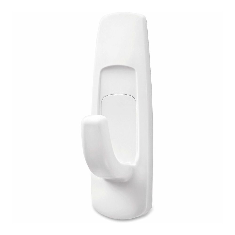 Command Medium Utility Hooks with Adhesive Strips - 3 lb (1.36 kg) Capacity - for Paint, Wood, Tile - White - 6/Pack - 2 / Bag. Picture 6