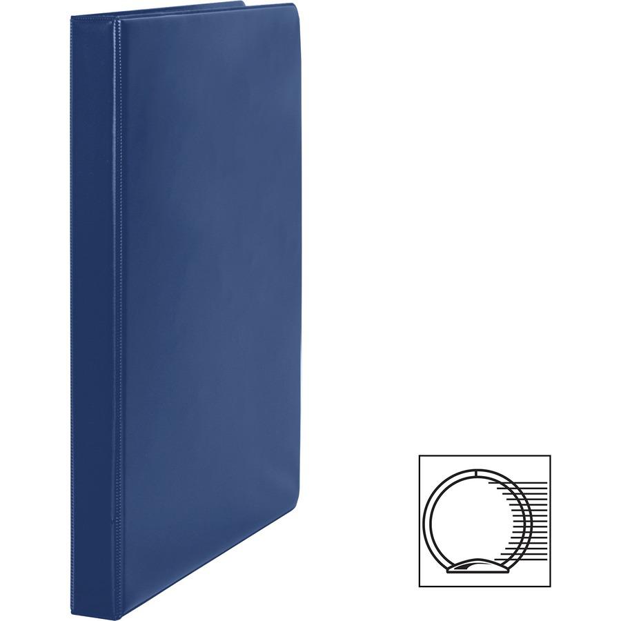 Business Source Basic Round Ring Binders - 1/2" Binder Capacity - Letter - 8 1/2" x 11" Sheet Size - 125 Sheet Capacity - 3 Ring - Fastener: Round Ring - Pocket: Internal - Chipboard, Polypropylene - . Picture 2