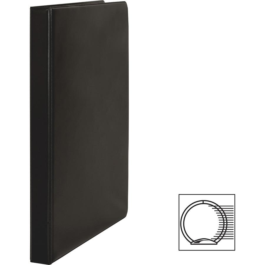 Business Source Basic Round Ring Binders - 1/2" Binder Capacity - Letter - 8 1/2" x 11" Sheet Size - 125 Sheet Capacity - 3 Ring - Fastener: Round Ring - Pocket: Internal - Chipboard, Polypropylene - . Picture 8