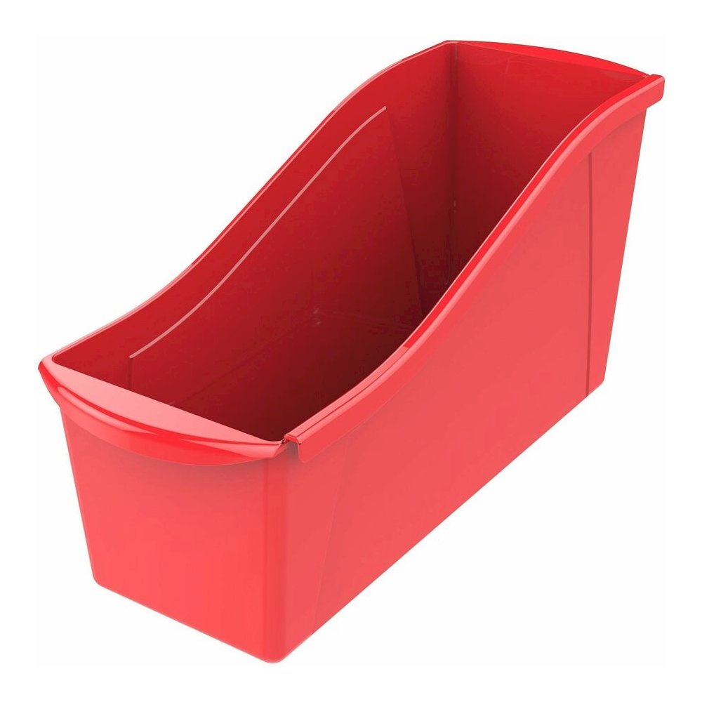 Storex Storex Multiuse Bins Red 6/pkg - 7" Height x 5.30" Width x 14.30" Length - Sturdy, Handle, Drop Resistant, Interlockable - Red - Plastic - 1 Each. Picture 4