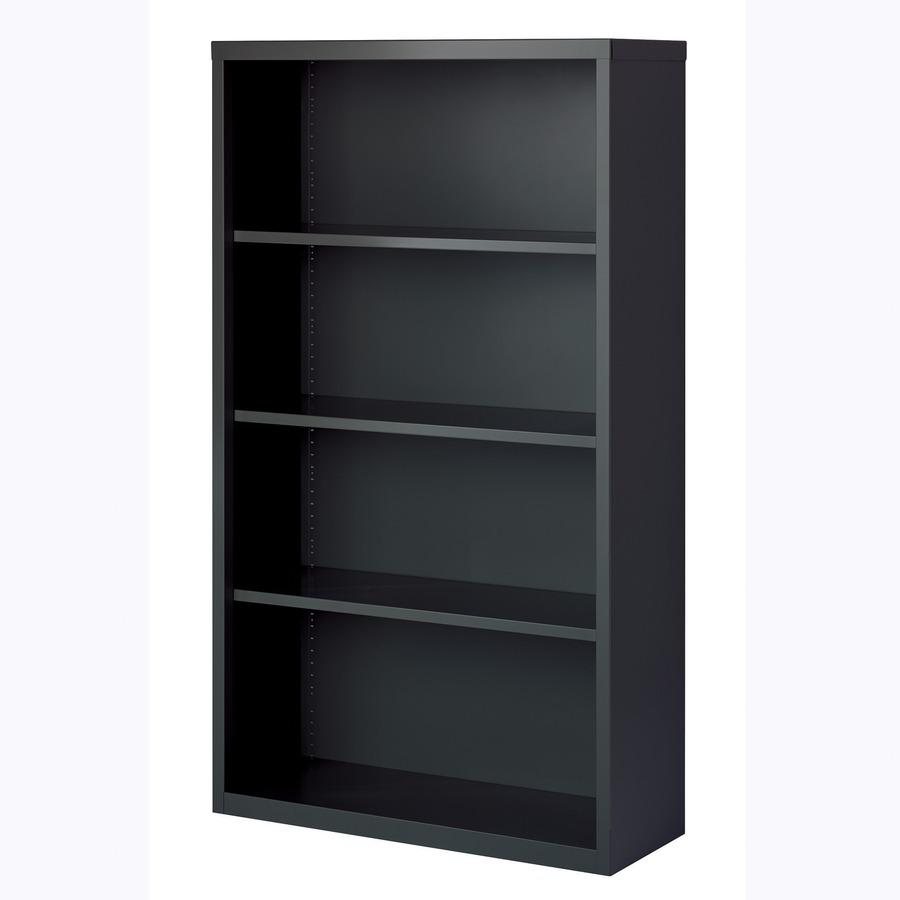 Lorell Fortress Series Bookcase - 60" Height x 34.5" Width x 13" Depth - 4 Shelve(s) - Material: Steel - Finish: Charcoal, Powder Coated - Adjustable Shelf, Welded, Durable - 1 Each. Picture 5