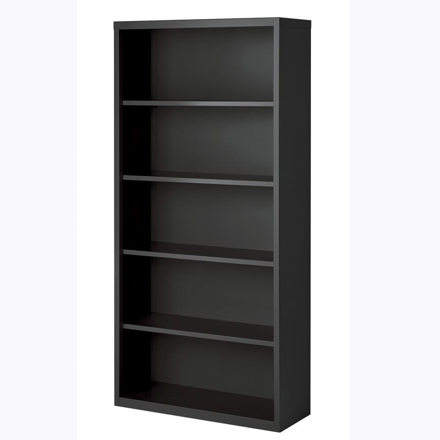 Lorell Fortress Series Bookcase - 72" Height x 34.5" Width x 13" Depth - 5 Shelve(s) - Material: Steel - Finish: Charcoal, Powder Coated - Adjustable Shelf, Welded, Durable - 1 Each. Picture 5