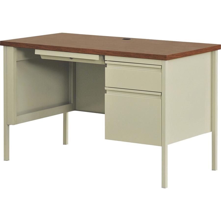 Lorell Fortress Series 45-1/2" Right Single-Pedestal Desk - 29.5" Height x 45.5" Width x 24" Depth, 1.1" Thickness Table Top - Single Pedestal on Right Side - Square Edge - 1 Each. Picture 5