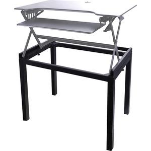 Lorell Adjustable Desk Riser Floor Stand - 29" Height x 36" Width x 22.75" Depth - Floor - Steel - Black. Picture 5