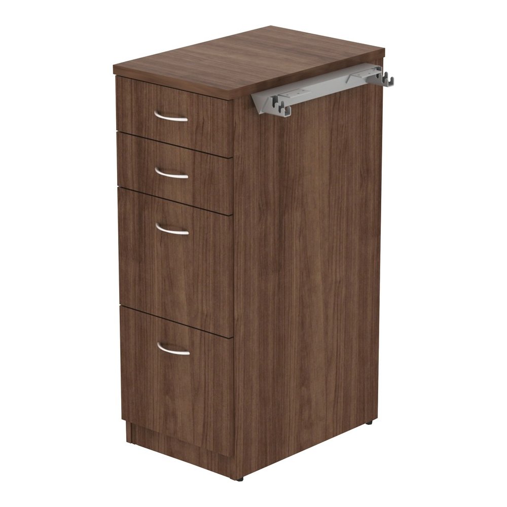 Lorell Relevance Series 4-Drawer File Cabinet - 40.4" Height x 15.5" Width x 23.6" Depth - Total Drawer(s): 4 - Material: Laminate - Finish: Walnut - 1 Each. Picture 5