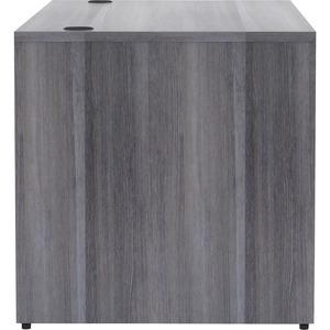 Lorell Essentials Series Rectangular Desk Shell - 29.5" Height x 66" Width x 30" Depth, 1" Thickness Top - Laminate, Weathered Charcoal Table Top - Grommet, Durable, Modesty Panel, Adjustable Floor Gu. Picture 7