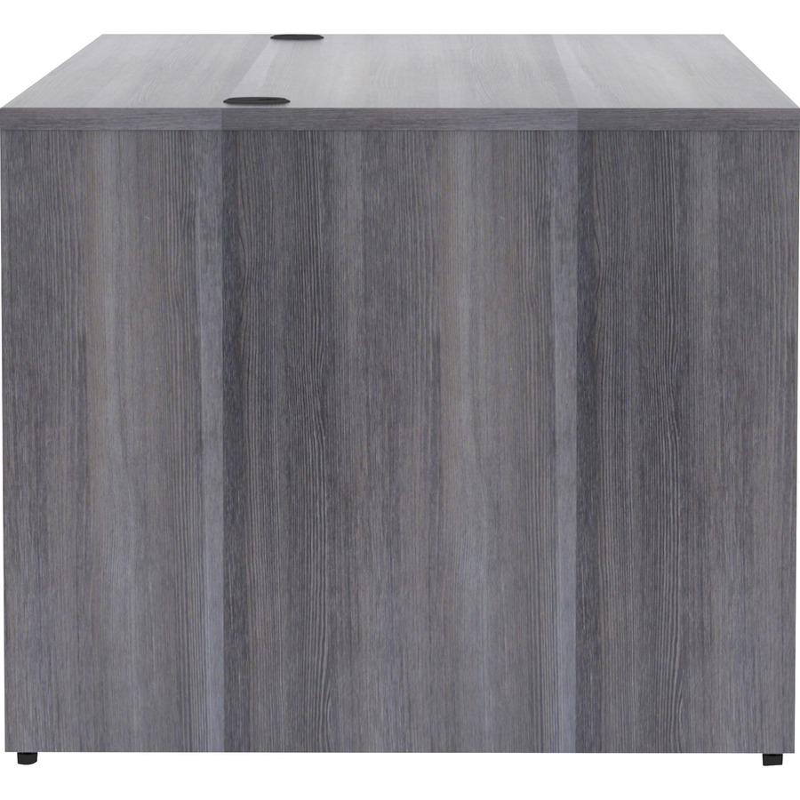 Lorell Essentials Series Rectangular Desk Shell - 29.5" Height x 70.9" Width x 35.4" Depth, 70.9" Width x 35.4" Depth x 1" Thickness Top - Laminate, Weathered Charcoal Table Top - Grommet, Durable, Mo. Picture 4