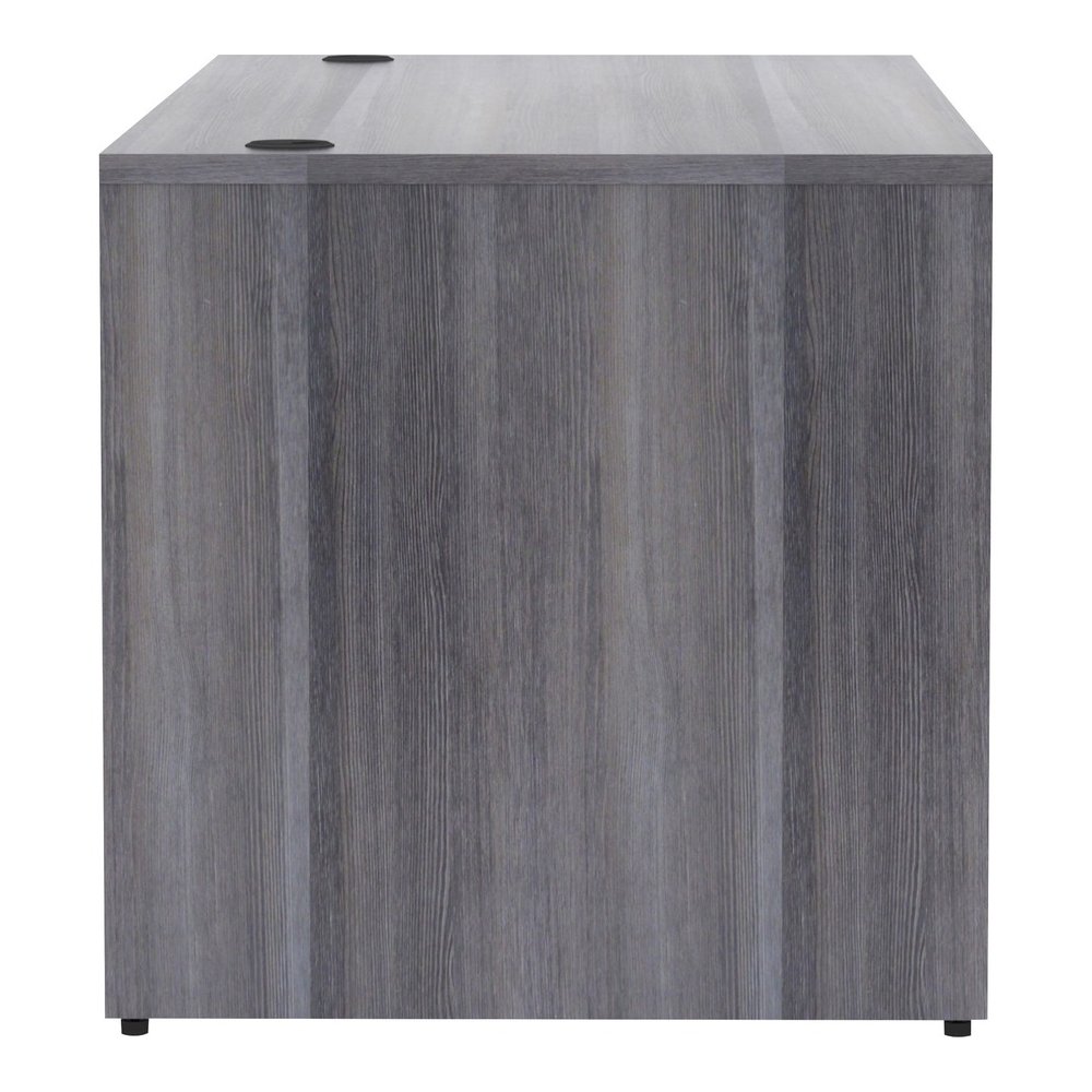 Lorell Essentials Series Rectangular Desk Shell - 29.5" Height x 70.9" Width x 29.5" Depth, 70.9" Width x 29.5" Depth x 1" Thickness Top - Laminate, Weathered Charcoal Table Top - Grommet, Modesty Pan. Picture 5