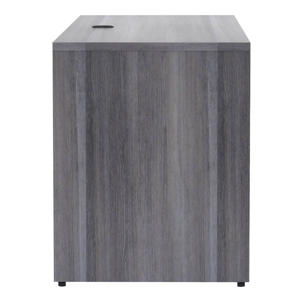 Lorell Essentials Series Credenza Shell - 29.5" Height x 70.9" Width x 23.6" Depth - Laminate, Weathered Charcoal Table Top - Modesty Panel, Grommet, Durable, Adjustable Floor Guide - 1 Each. Picture 4