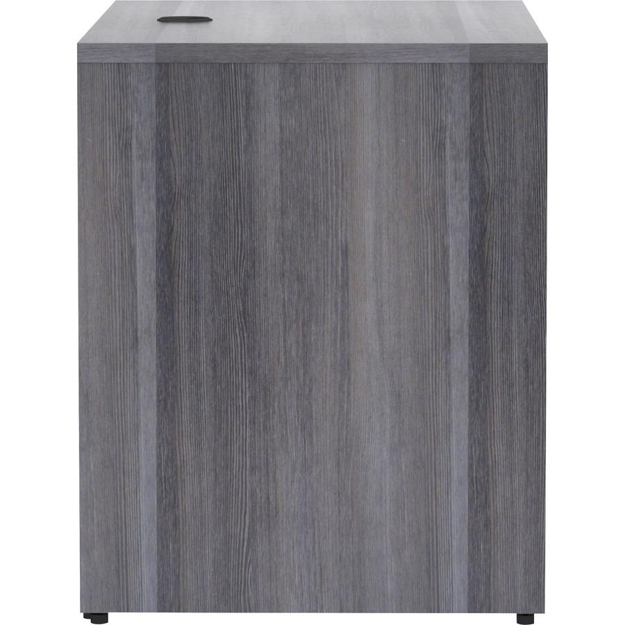 Lorell Essentials Series Return Shell - 29.5" Height x 42" Width x 24" Depth, 1" Thickness Top - Laminate, Weathered Charcoal Table Top - Modesty Panel, Grommet, Durable, Adjustable Floor Guide - 1 Ea. Picture 8
