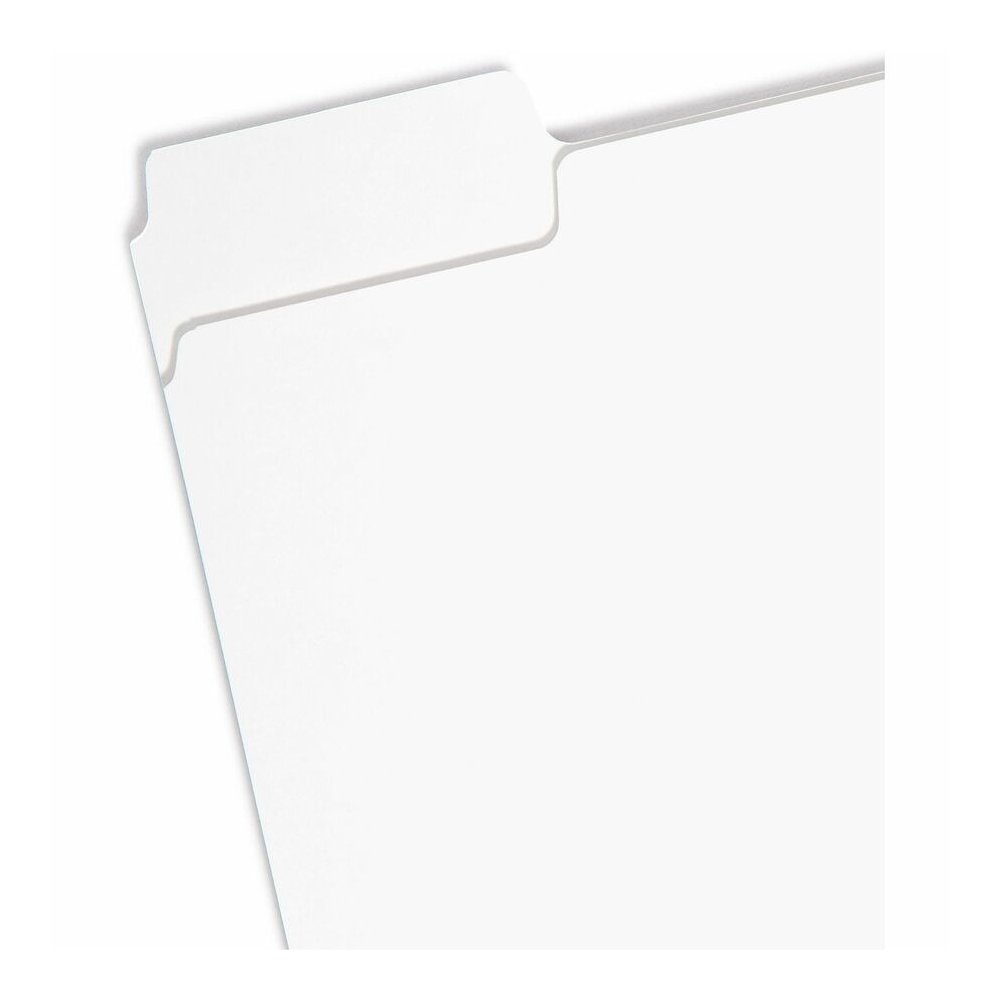 Smead SuperTab 1/3 Tab Cut Letter Recycled Top Tab File Folder - 8 1/2" x 11" - 3/4" Expansion - Assorted Tab Position - 11 pt. - White - Labeling Area, Sturdy, Durable - 10% Recycled - 100 / Box. Picture 4