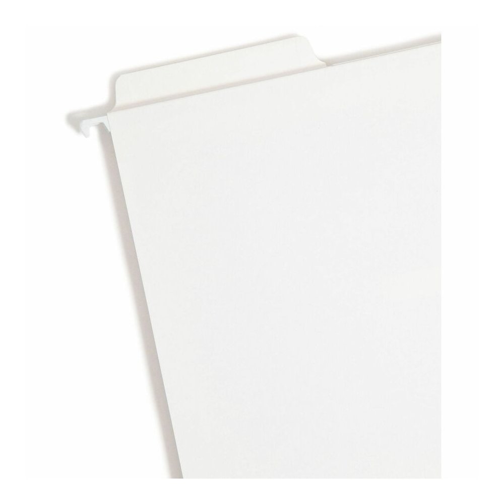 Smead FasTab 1/3 Tab Cut Letter Yes Hanging Folder - 8 1/2" x 11" - Assorted Tab Position - 11 pt. - White - Labeling Area, Write-on Tab, Reinforced Tab, Embossed Tab, Coated Rod Tip - 10% Recycled - . Picture 5