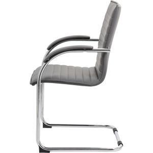 Boss Chrome Frame Vinyl Side Chairs - Gray Vinyl Seat - Gray Vinyl Back - Chrome Polywood Frame - Mid Back - Cantilever Base - 2 / Pack. Picture 9