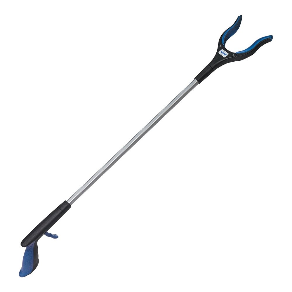 Ettore Grip 'n Grab Multipurpose Pickup Tool - 32" Reach - Lightweight, Rust Proof, Articulating Head, Comfortable Handle - Aluminum, Plastic, Rubber - Blue - 6 / Carton. Picture 4