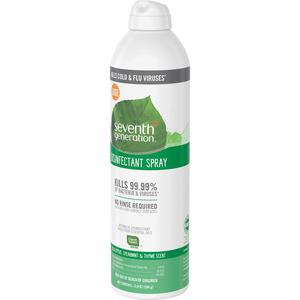 Seventh Generation Disinfectant Cleaner - For Day Care - 13.9 fl oz (0.4 quart) - Eucalyptus Spearmint & Thyme Scent - 8 / Carton - Non-flammable, Rinse-free, Antibacterial, Disinfectant - Clear. Picture 3