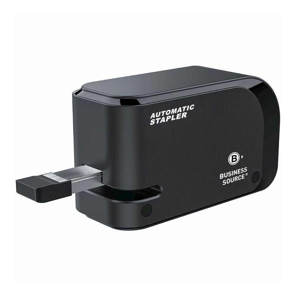 Business Source Electric Stapler - Staples Upto 20 Sheet - Holds Upto 105 Staple - Half Strip - Staple Size: 24, 26/0.24" , 0.24" - 2 x AA - Black - 1 Each. Picture 3