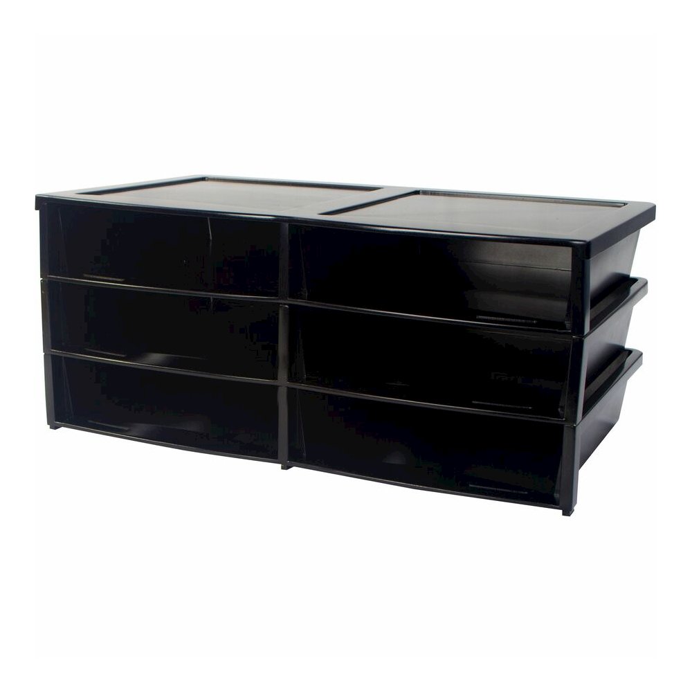 Storex Quick Stack 6-sorter Organizer - 500 x Sheet - 6 Compartment(s) - Compartment Size : 8.75" x 11.50" x 2" - 8.70" Height x 13.60" Width20.50" Length - Black - Plastic - 1 Each. Picture 5