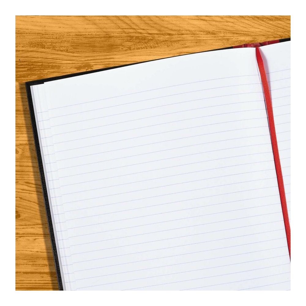 Black n' Red Casebound Hardcover Notebook 3-pack - Case Bound - 12" Height x 8.5" Width x 1.7" Length - Matte Cover - Hard Cover, Bleed Resistant, Ribbon Marker - 3 / Pack. Picture 6