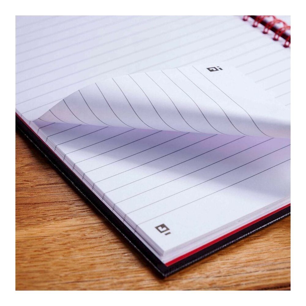 Black n' Red Hardcover Twinwire Business Notebook - Twin Wirebound - 12" Height x 8.5" Width x 1.7" Length - Matte Cover - Perforated, Bleed Resistant - 3 / Pack. Picture 5