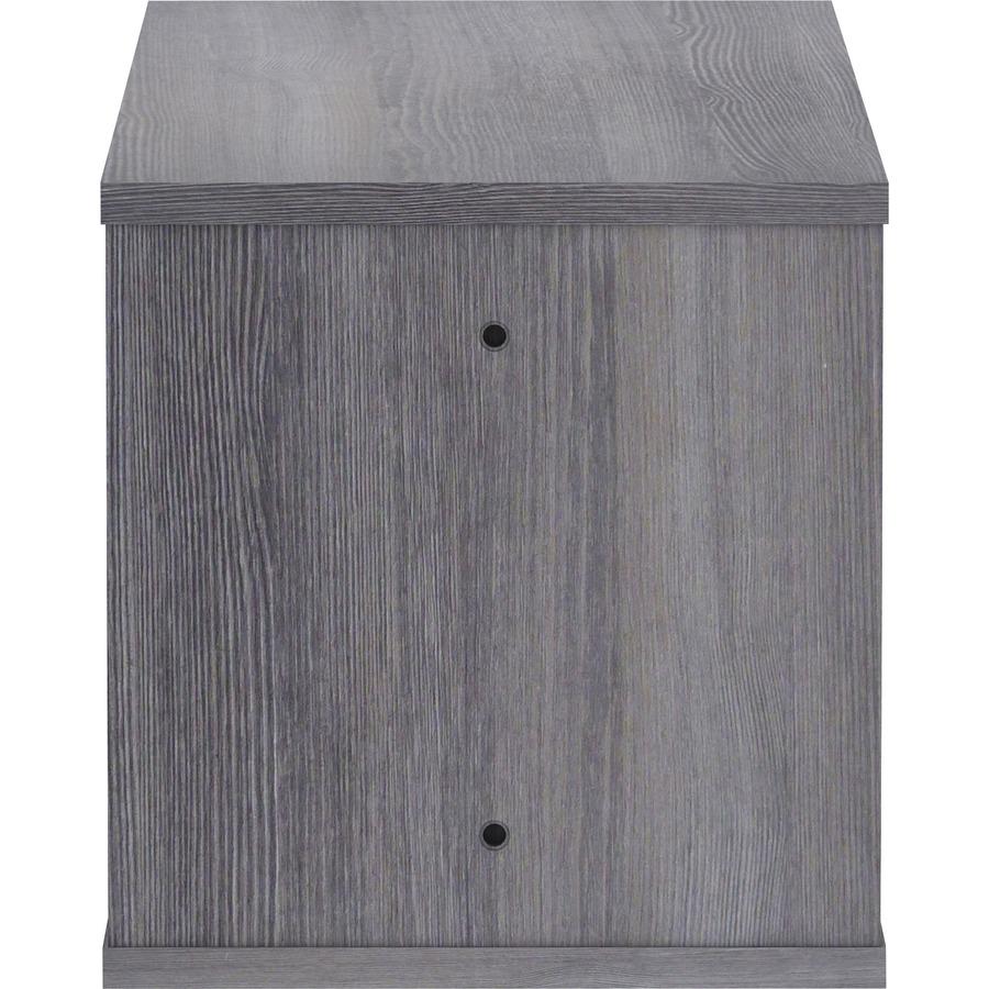 Lorell Panel System Open Storage Cabinet - 12.07" Height x 32.50" Width x 11.75" Depth - Charcoal - Laminate - 1 Each. Picture 5
